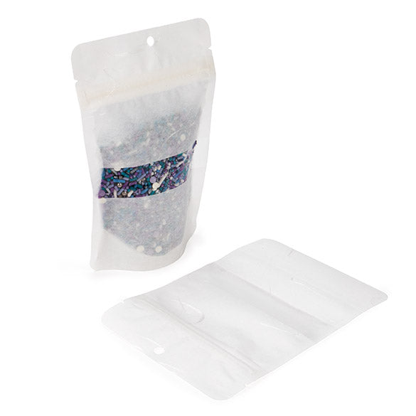 Mileuvriendelijk Stazakken Rijstpapier Wit Met Rechthoek Venster Met Ophanggat 10,2x6x15,2 cm (100 Stuks) [ZBGRC2W]