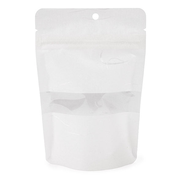 Mileuvriendelijk Stazakken Rijstpapier Wit Met Rechthoek Venster Met Ophanggat 10,2x6x15,2 cm (100 Stuks) [ZBGRC2W]