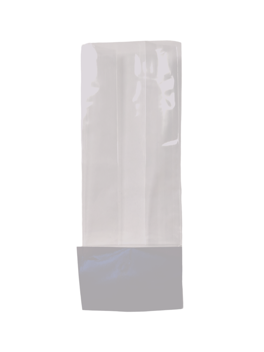 Sachet SOS à fond plat 7x5x18.5cm avec carte en papier argenté (100 pièces) [CP-FGPB6]