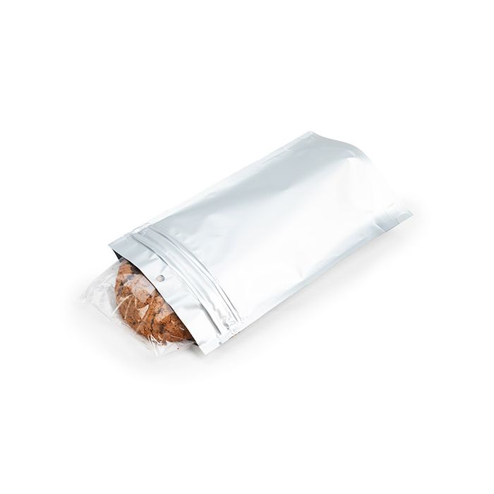 Sachets à fermeture résistants aux enfants Argent mat 13 x 6,4 x 20,6 cm (100 pièces) [CRP3MS]