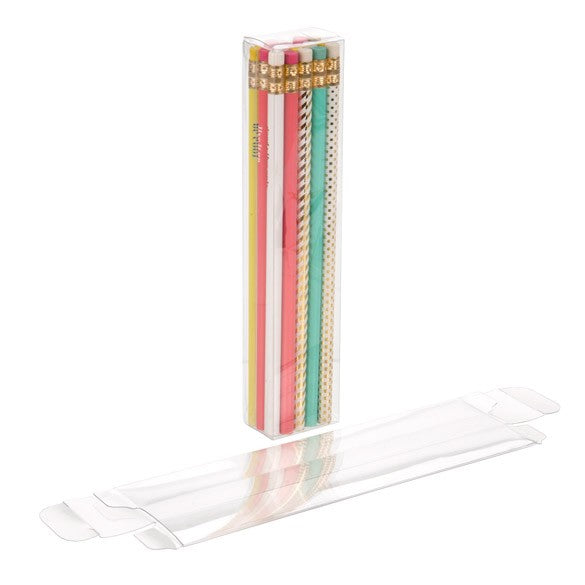 Boîte cadeau plastique à transparence cristalline 3.8x2.5x19.1cm (25 pièces) [FPB340]