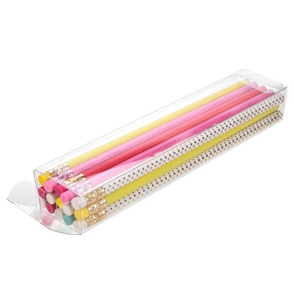 Boîte cadeau plastique à transparence cristalline 3.8x2.5x19.1cm (25 pièces) [FPB340]