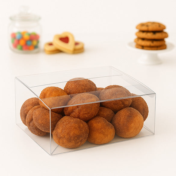 Plastiek Doosjes 15,9x15,9x7,6cm Kristalhelder met Autolock Bodem (25 stuks) [PLB173]