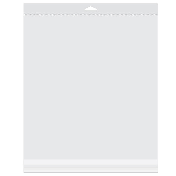Sachet à trou de suspension refermable à transparence cristalline 32.4x34.9cm (100 pièces) [HB1212XL]