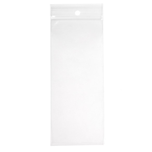 Sachet zip à transparence cristalline 100 microns avec trou pour suspension 6,4x15,2cm (100 pièces) [Z4R2H6]