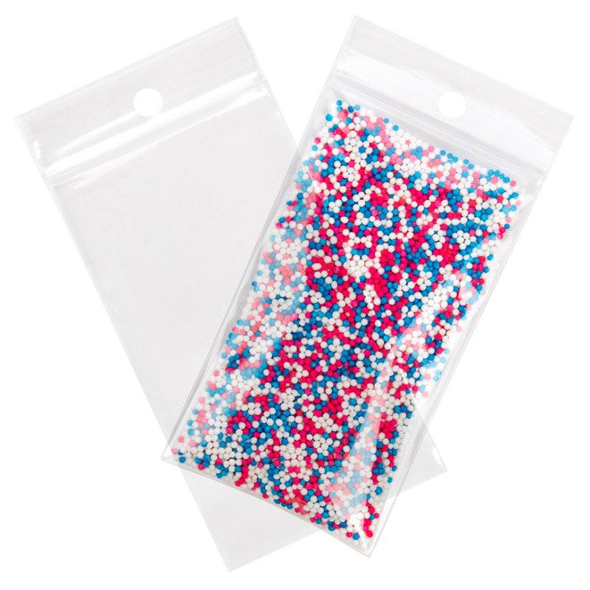Gripzakken met Ophanggat 5,1x8,9cm Kristalhelder PP 50 Micron (100 stuks) [ZR23H]