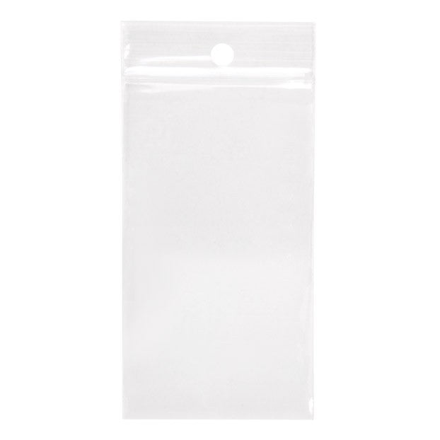 Gripzakken met Ophanggat 5,1x8,9cm Kristalhelder PP 50 Micron (100 stuks) [ZR23H]