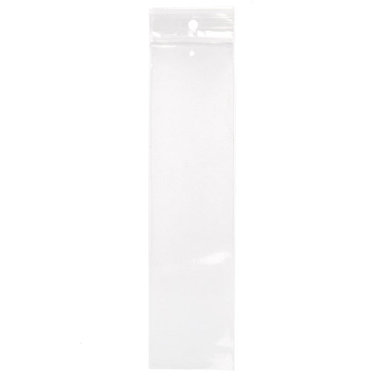 Sachet zip à transparence cristalline avec trou de suspension + trou d'aération 5x20 cm (100 pièces) [ZR28V]