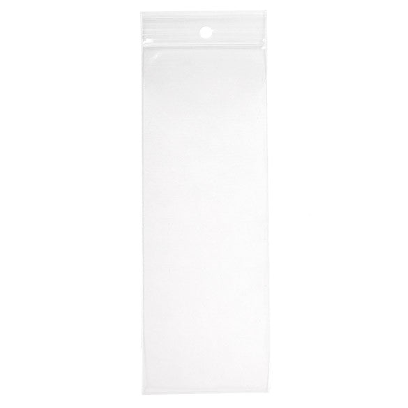 Sachet zip à transparence cristalline avec trou de suspension 6,4x17,8cm (100 pièces) [ZR2H7]