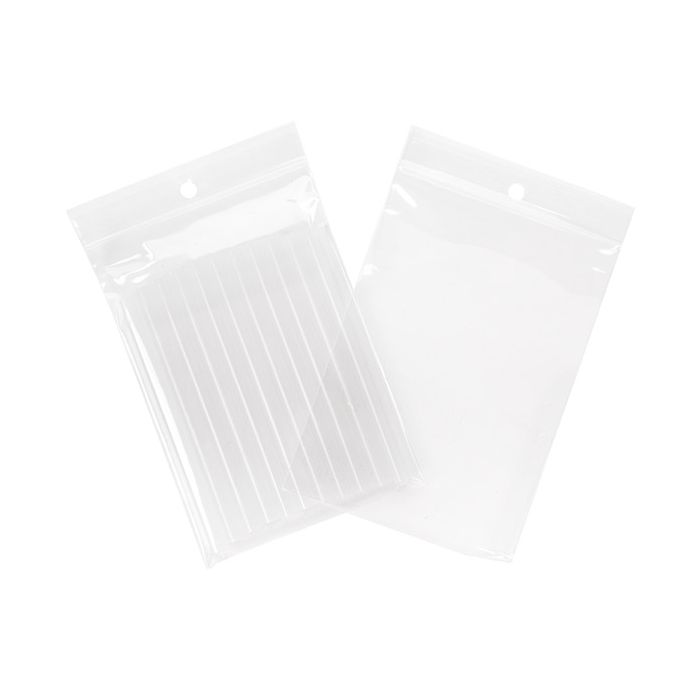 Sachet zip à transparence cristalline avec trou de suspension 8,9x12,7cm (100 pièces) [ZR3H5]