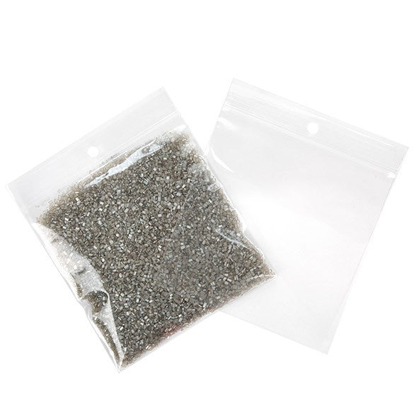 Sachet zip à transparence cristalline avec trou de suspension 10,2x10,2cm (100 pièces) [ZR44]