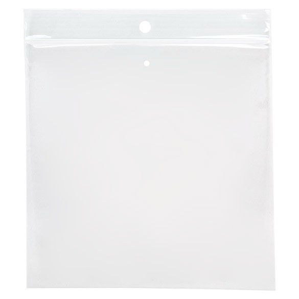 Sachet zip à transparence cristalline avec trou de suspension européen + trou d'aération12,5x12,5 cm (100 pièces) [ZR55V]
