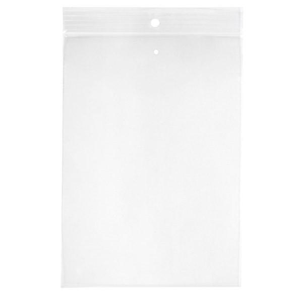 Sachet zip à transparence cristalline avec trou de suspension + trou d'aération 12,7x17,8cm (100 pièces) [ZR57V]