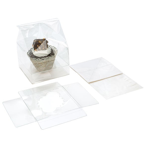 Sachets à Cupcake avec fond en papier pour 1 cupcake 10,2x10,2x17,8cm (100 pièces) [CBG4]