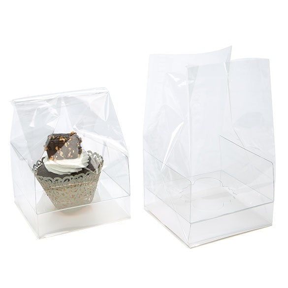 Sachets à Cupcake avec fond en papier pour 1 cupcake 10,2x10,2x17,8cm (100 pièces) [CBG4]
