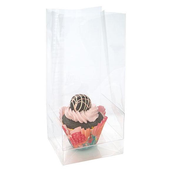 Cupcake Zakken voor 1 Stuk met Papieren Kaart 10.2x10.2x22.9cm (100 Stuks) [CBG4XL]