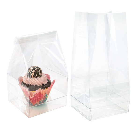 Cupcake Zakken voor 1 Stuk met Papieren Kaart 10.2x10.2x22.9cm (100 Stuks) [CBG4XL]