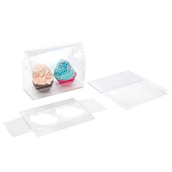 Cupcake Zakken voor 2 Mini cupcakes met kaart 12.7x5.7x12.7cm (100 Stuks) [CBG9]