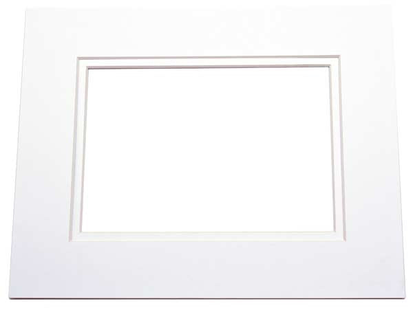 Passepartout dubbeldik super wit/super wit 20,3x25,4cm met 11,25x16,75cm venster (25 stuks) [MD30023]