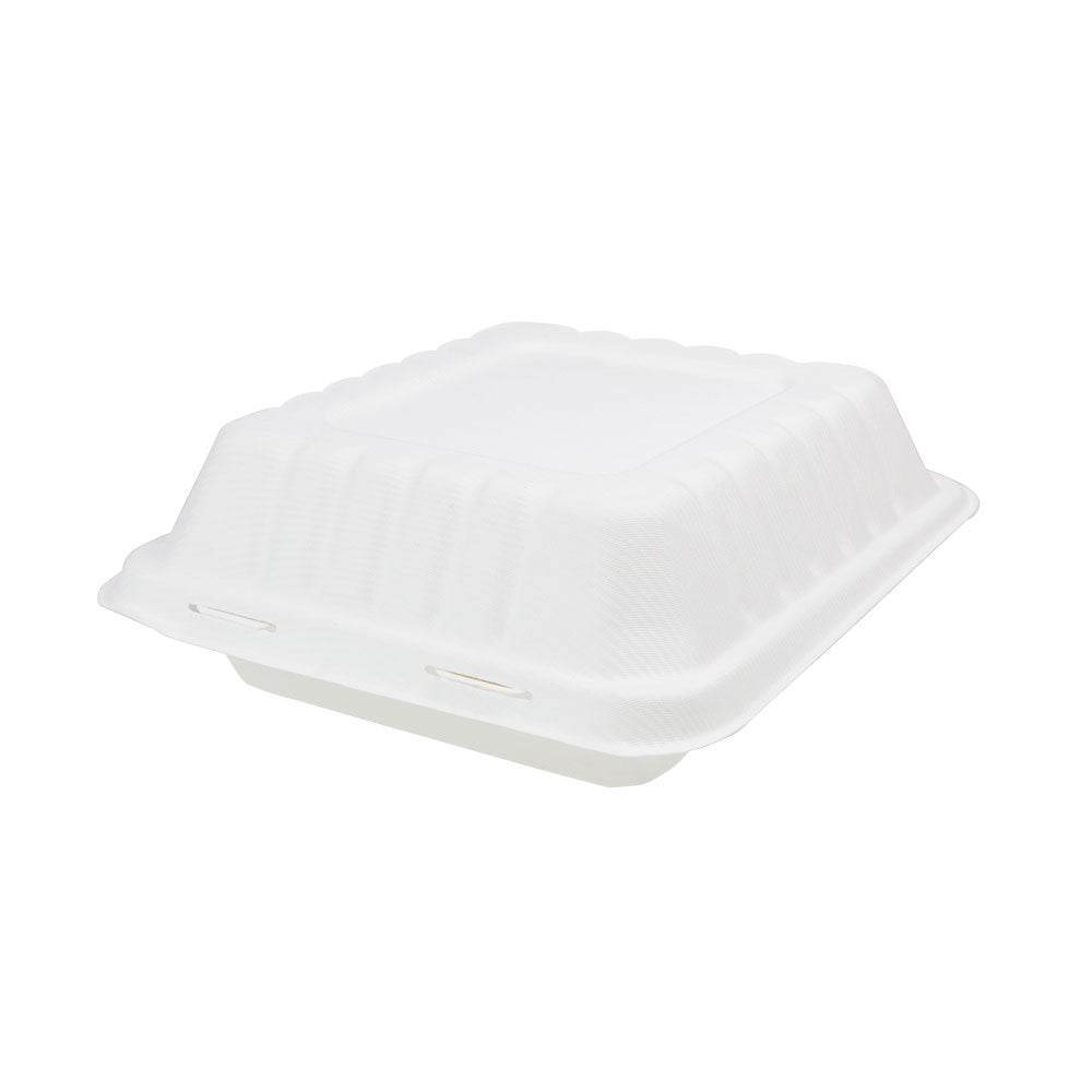 Schaal met deksel Suikerriet 22x18,5x7 cm (200 stuks) [GB-DFC01316]