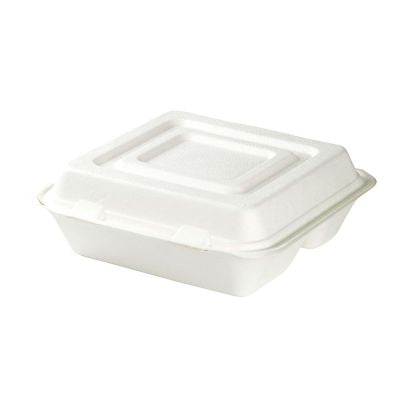 Poubelle avec couvercle canne à sucre 3 places 23.5x23.5x8 cm (250 pièces) [GB-DFC01338]