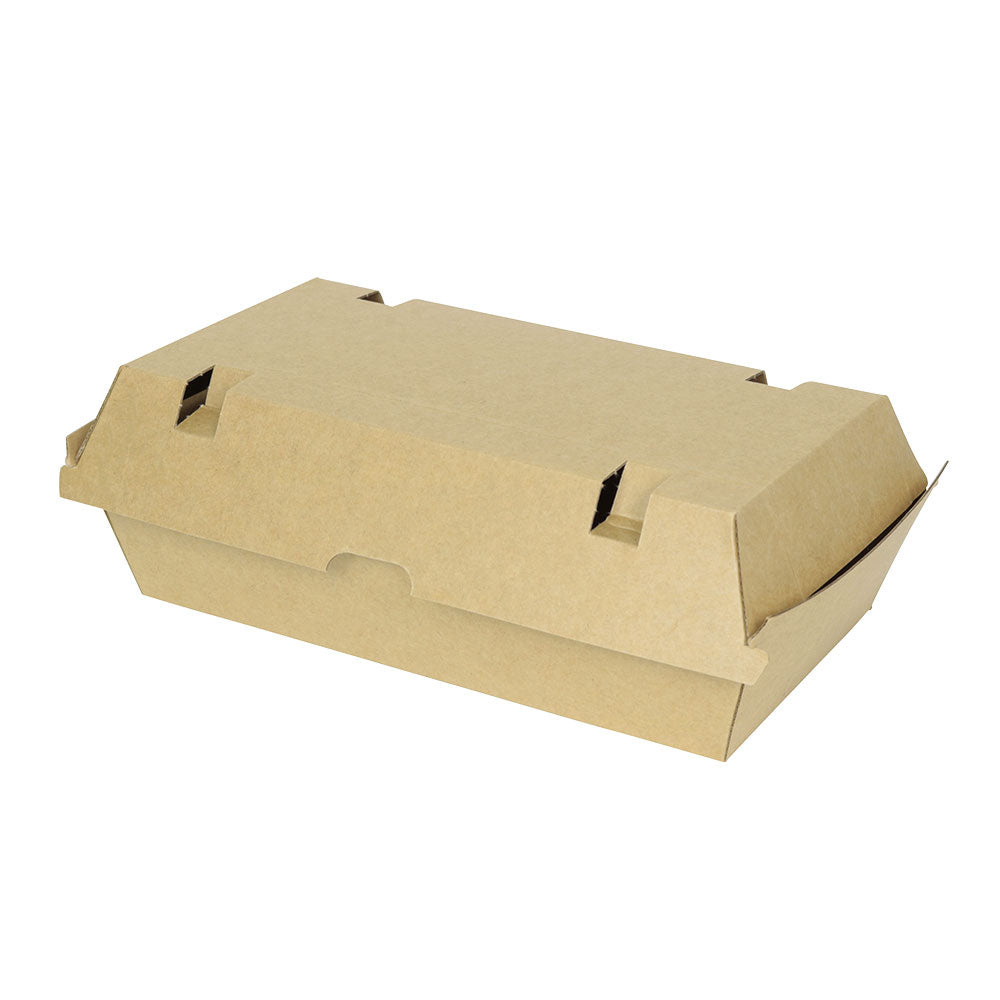 Take-away Dozen Karton met klepdeksel 24,8x13x7,5 cm Bruin (200 stuks) [GB-DFC04325]