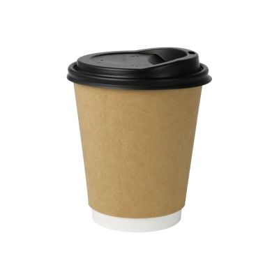 Tasse en carton à double paroi 300 ml Ø 80 Marron (500 pièces) [GB-DHD04882]