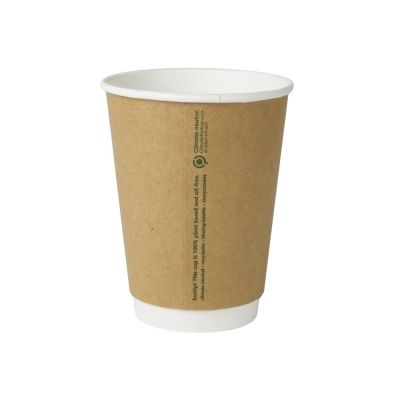 Tasse en carton à double paroi 300 ml Ø 80 Marron (500 pièces) [GB-DHD04882]
