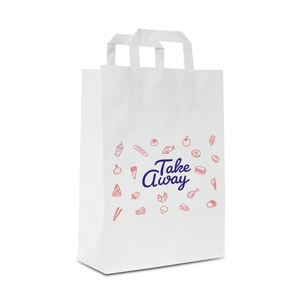 Take-away bags 26+17x25cm White (250 pcs)