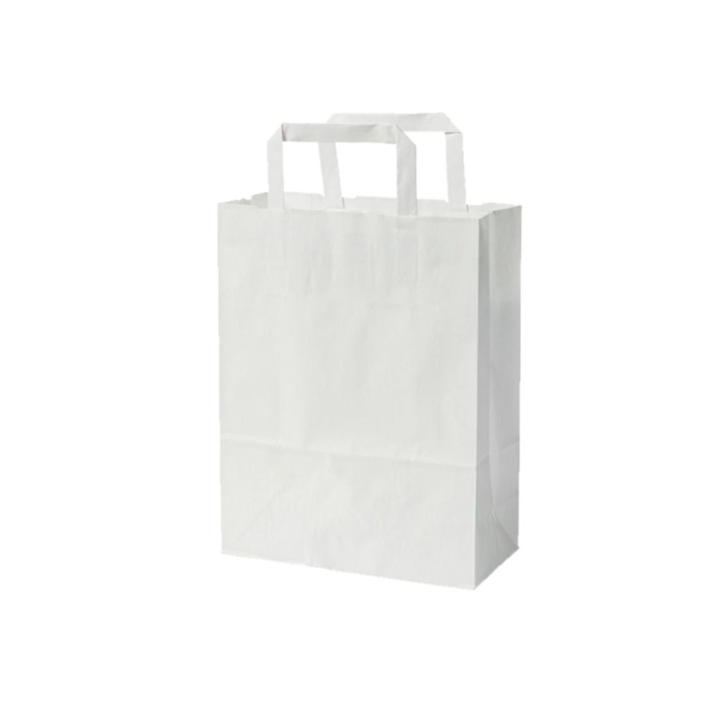 Kraft paper-carrier bags white 22x10x28 cm  (250 pieces)