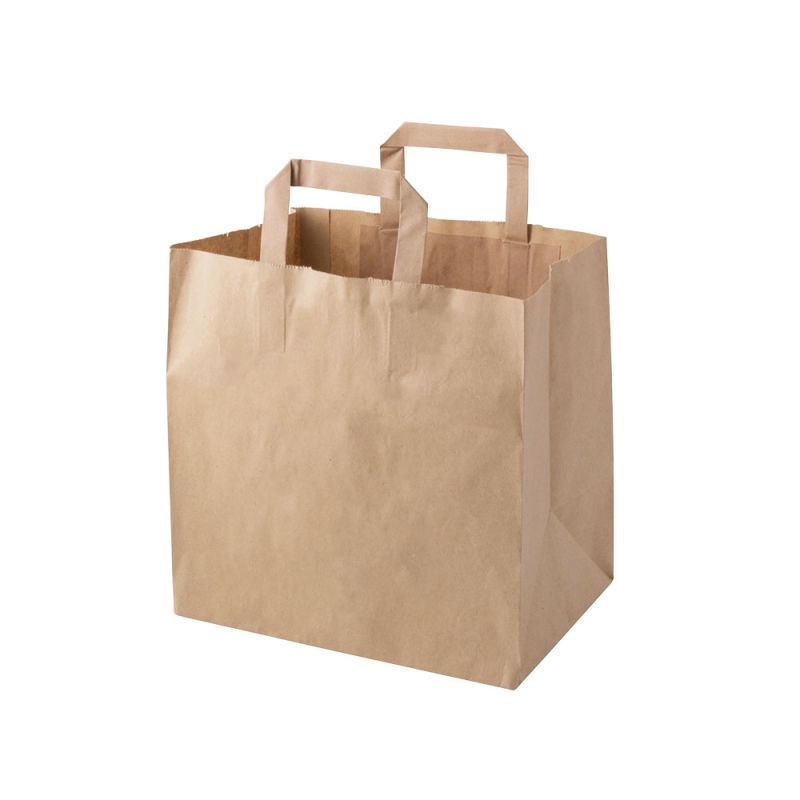 Carrier bags made of recycled paper 26 × 17 × 25 cm brown (250 pieces)