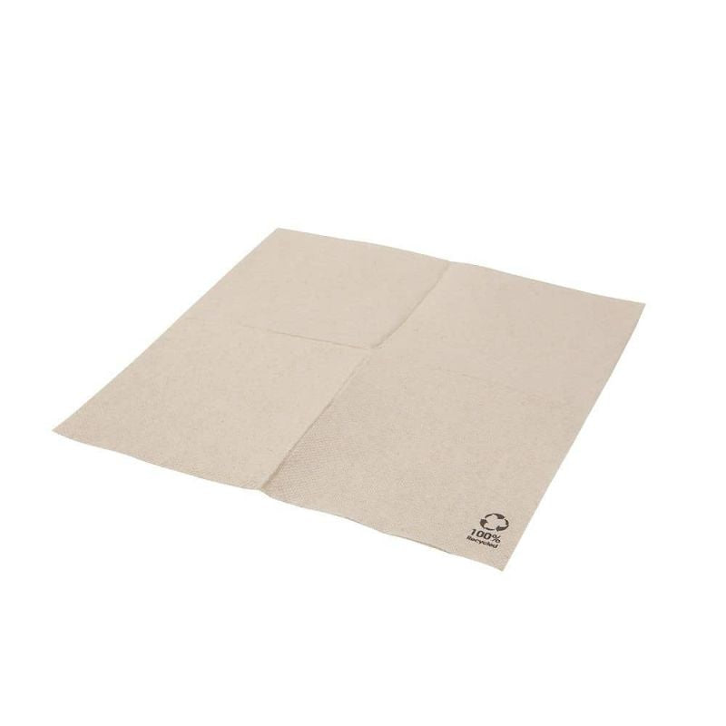 Servetten Papier Bruin 20 x 20 cm, 2 laags 1/4 vouw (2.400 stuks) [GB-DSE02820]