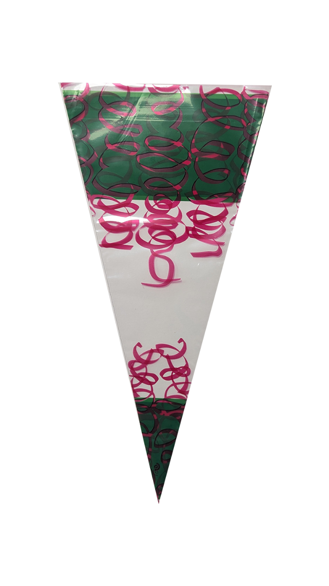 Conical bag 18x37cm 0.5 pounds green/red (250 pcs)