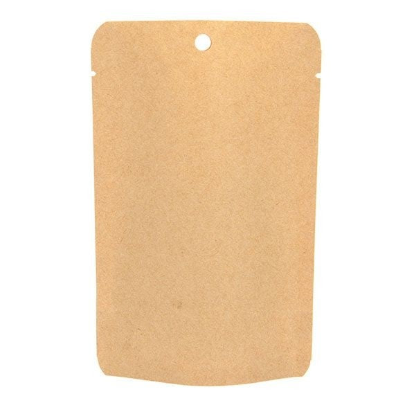 Doypack Compostable Kraft 10,2x6x15,2cm sans fermeture Zip | 57 grammes (100 pièces) [SUPEK2]