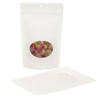 Stand Up Pouches Compostable Kraft White with oval Window 14.9x8.9x23.2cm | 312 grams