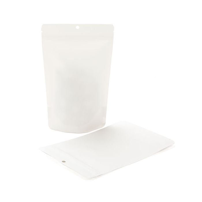 Stand Up Pouches Compostable Kraft White 14.9x8.9x23.2cm | 312 grams