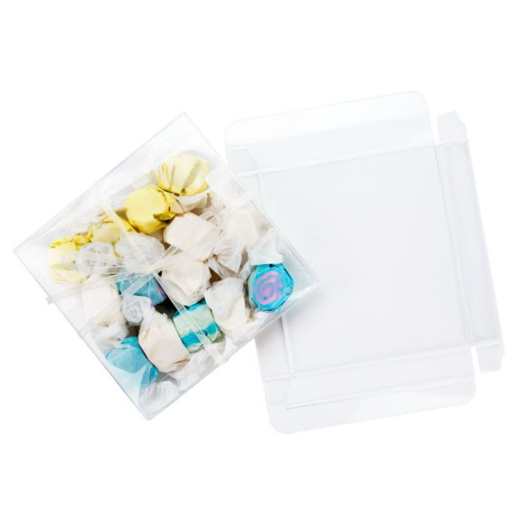 Boites cadeau plastique à transparence cristalline 10.5x1.6x10.4cm (25 Pièces) [FB231]