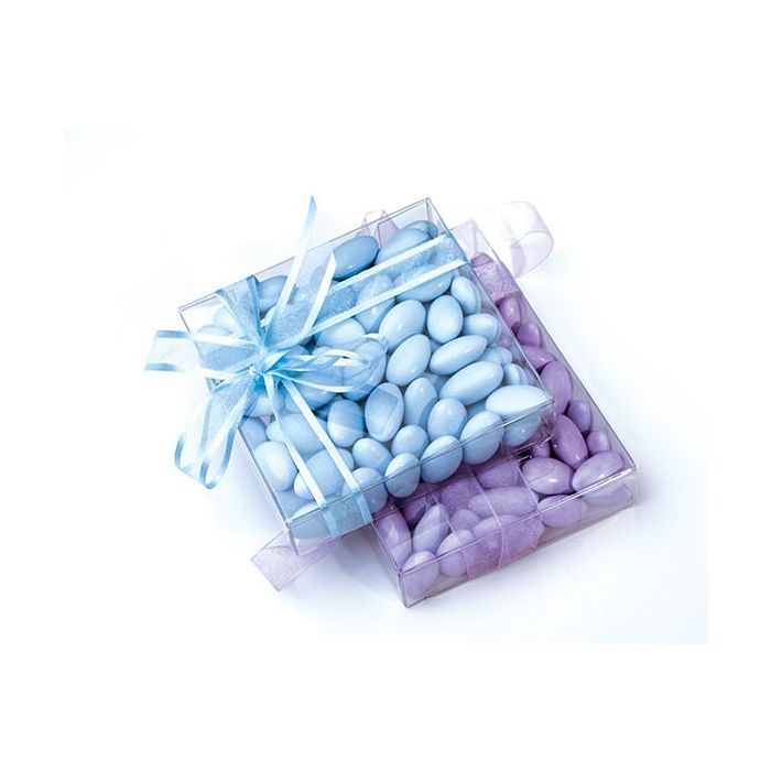 Boites cadeau plastique à transparence cristalline 7.9x2.1x7.9cm (25 Pièces) [FB35]