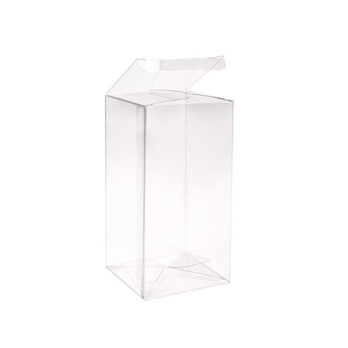 Boites cadeau plastique à transparence cristalline 7.6x7.6x15.2cm (25 Pièces) [FB59]