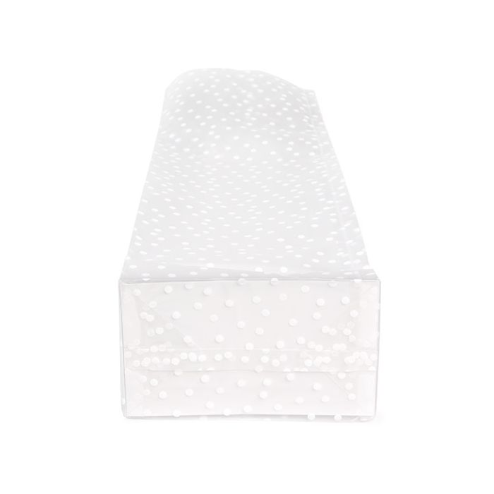 Sacs à soufflets à fond plat à pois blancs 8,9x5,7x30,5cm avec insert en papier (100 pièces) [FFGPB16D]