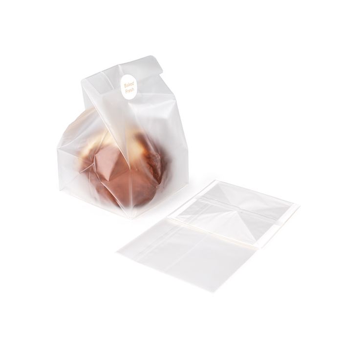 Blokbodemzakken Frosted 10,2x10,2x17,8 cm met Papieren Kaart (100 stuks) [FFGPB9]