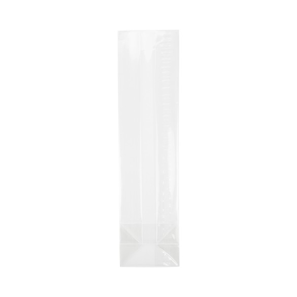 Clear Flat Bottom Gusset Bags 6.7 x 4.8 x 26cm (100 Pieces) [FG13]
