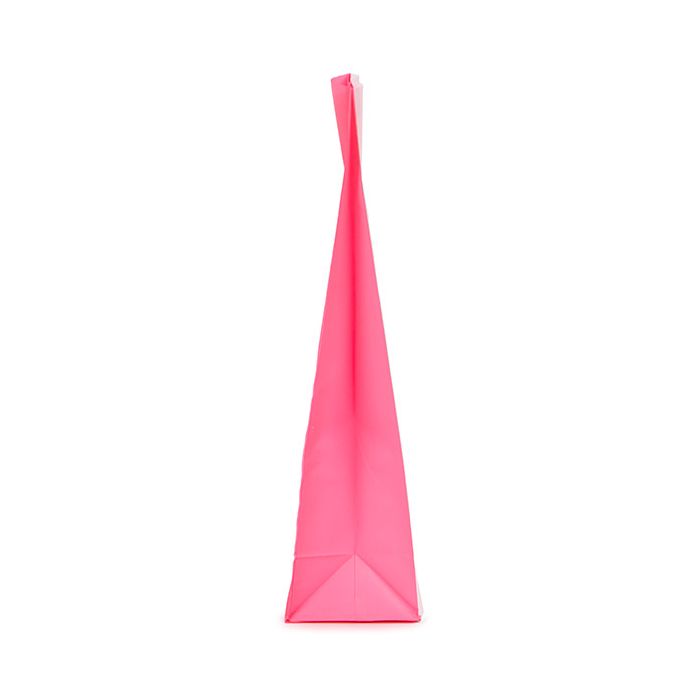 Blokbodemzakken Neon Roze 5,1x5,1x21 cm met Papieren kaart (100 stuks) [FGPB11NK]