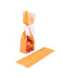 Sachet à soufflet à fond plat Neon Orange 8,9x5,7x30,5cm avec insert en papier (100 pièces) [FGPB16NO]