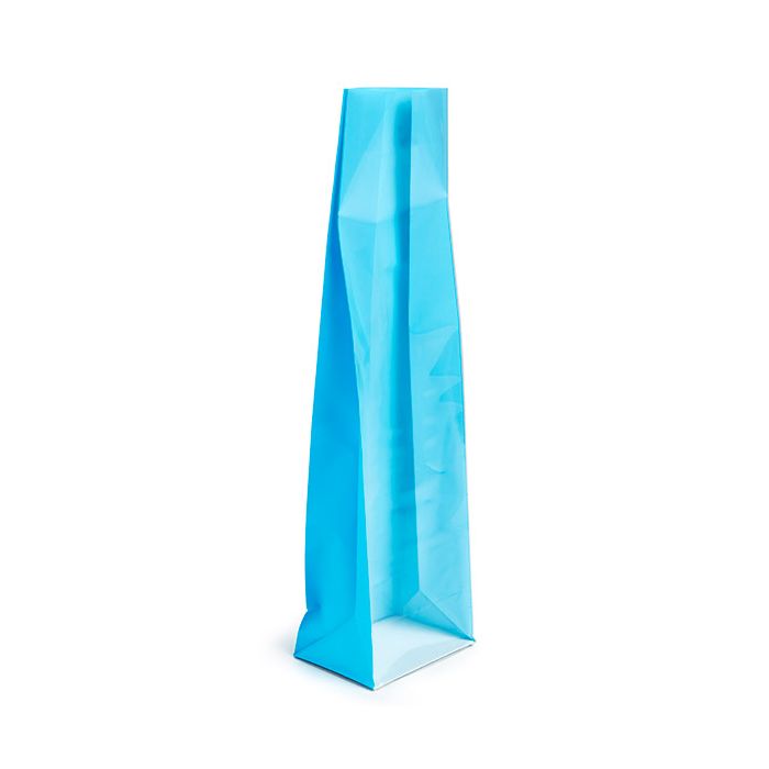 Blokbodemzakken Neon Blauw 7x5,1x25,4 cm met Papieren kaart (100 stuks) [FGPB17NB]