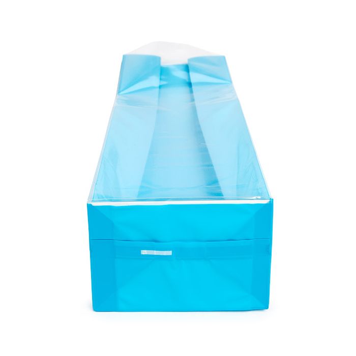 Blokbodemzakken Neon Blauw 7x5,1x25,4 cm met Papieren kaart (100 stuks) [FGPB17NB]