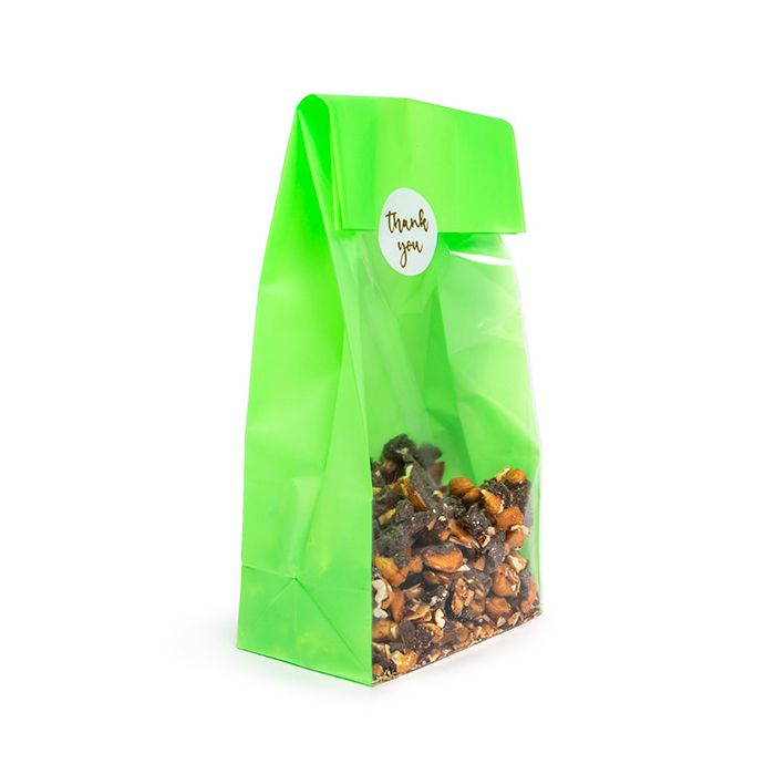 Blokbodemzakken Neon Groen 12,7x7,6x30,5 cm met Papieren kaart (100 stuks) [FGPB1NG]