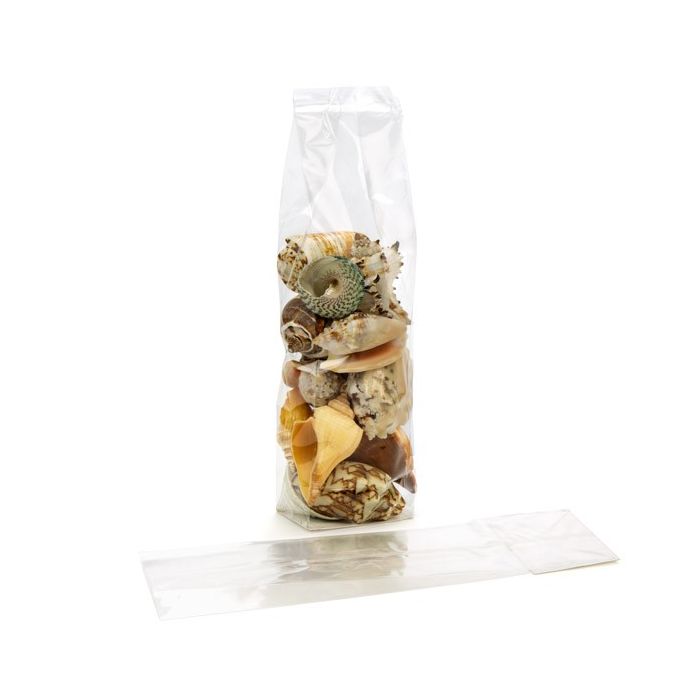 Blokbodemzakken 6,4x5,1x24,8cm met papieren kaart (100 stuks) [FGPBH12]