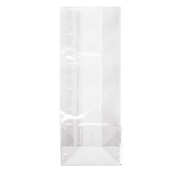 Sachet a soufflet et socle en papier ultra transparent 76x51x203 mm (100 pièces) [FGPBH20]