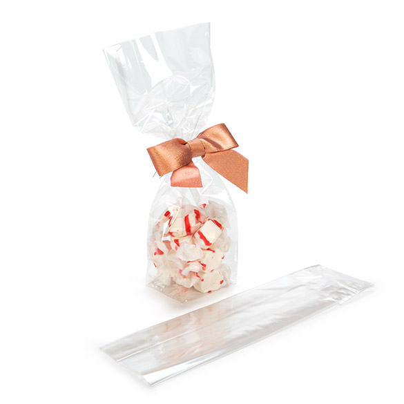 Clear Flat Bottom Gusset Bags 6.7 x 4.8 x 26cm (100 Pieces) [FG13]